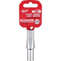 Douille SAE avec c&ocirc;t&eacute;s Four Flats, 11/32", Prise 3/8", 6 pans, Profond Ontario Safety Products