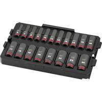 Jeu de douilles profondes 3/8" Shockwave Impact Duty Packout, 19 Mcx, Chocs, Prise de 3/8", Profond Ontario Safety Products