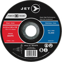 A60PX Power-Xtreme Cut-Off Wheel, 4-1/2" x 1/32", 7/8" Arbor, Type 1, 13300 RPM UAV969 | Ontario Safety Product