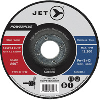 A60T PowerPlus Cut-Off Wheel, 5" x 3/64", 7/8" Arbor, Type 27, 12200 RPM UAV973 | Ontario Safety Product
