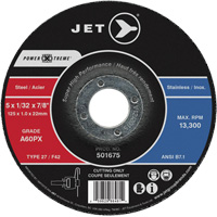 A60PX Power-Xtreme Cut-Off Wheel, 6" x 3/64", 7/8" Arbor, Type 27, 10200 RPM UAV976 | Ontario Safety Product