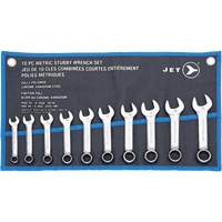 Stubby Wrench Sets, Combination, 10 Pieces, Metric UAW635 | Ontario Safety Product