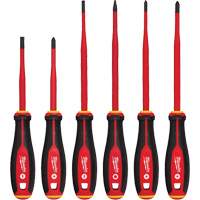 Insulated Slim Tip Screwdriver Set, 6 Pcs., Magnetic UAX179 | Ontario Safety Product
