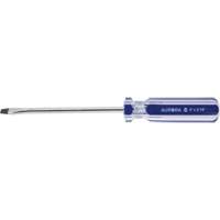 Blue Transparent Striped Slotted Screwdriver, 3/16" Tip, Round, Plastic Handle Ontario Safety Products