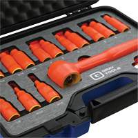 3/8" Drive SAE & Metric Hex Bit Insulated Socket and Attachment Set, 1000 V, 16 Pcs Ontario Safety Products