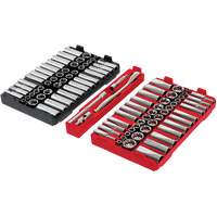 Jeu de cliquets et douilles m&eacute;triques/SAE avec organisateur PACKOUT &agrave; profil bas, 98 Mcx, Prise de 3/8" Ontario Safety Products