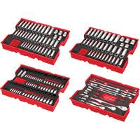 Jeu de cliquets et douilles m&eacute;triques et SAE avec organisateur PACKOUT &agrave; profil bas, 242 Mcx, Chocs, Prise de 1/4"/3/8"/1/2", Profond Ontario Safety Products