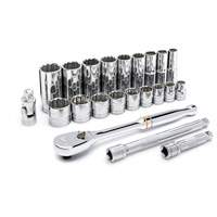 Jeu d'outils pour m&eacute;caniciens &agrave; 12 points SAE, 22 Mcx, Prise de 3/8", Profond Ontario Safety Products