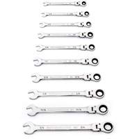 90-Tooth 12 Point SAE Wrench Set, Flex Head/Ratcheting Combination, 10 Pieces, Imperial Ontario Safety Products
