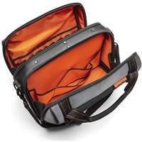 17" Tradesman Closed Top Tool Bag, Polyester, 3 Pockets, Black/Grey/Orange Ontario Safety Products