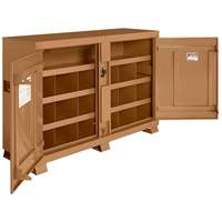 Model 129 Bin Storage Cabinet with Padlock, Steel, 48 Cubic Feet, Tan Ontario Safety Products