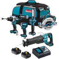 LXT Brushless Cordless 5 Tool Combo Kit, Lithium-Ion, 18 V Ontario Safety Products