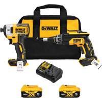 MAX Brushless Cordless Drywall Screw Gun & Impact Driver Kit, 20 V Ontario Safety Products