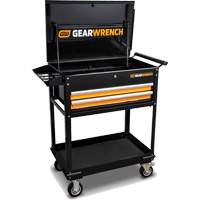 Chariot utilitaire, 2 tiroirs, 32-1/2" la x 42" h, Noir/Orange Ontario Safety Products