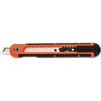 9mm Snap Off Blade Retractable Knife, Steel, Plastic Handle Ontario Safety Products