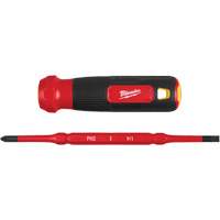 2-in-1 1000V Insulated Flip Shank Multi-Bit Screwdriver, 8-4/5" L, Cushion Grip Handle Ontario Safety Products