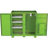 Armoire de rangement d'&eacute;PI sur place, Acier, Vert lime haute visibilit&eacute; Ontario Safety Products