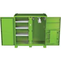 Armoire ventil&eacute;e pour le rangement d'&eacute;PI sur place, Acier, Vert lime haute visibilit&eacute; Ontario Safety Products