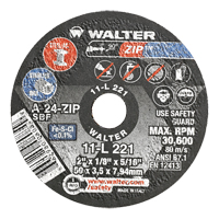 Portable Small Diameter Reinforced Cut-Off Wheels - Zip, 2" x 1/8", 5/16" Arbor, Type 1, Aluminum Oxide, 31000 RPM Ontario Safety Products
