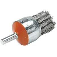 Mounted Knot-Twisted Wire Brush, 1-1/8" Dia., 0.02" Wire Dia., 1/4" Shank UE861 | Ontario Safety Product