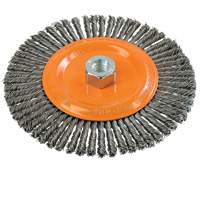 Stringer Bead Knotted Wire Brush, 6-7/8" Dia., 0.02" Fill, 5/8"-11 Arbor, Steel UE928 | Ontario Safety Product