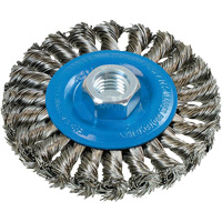 Wide Knotted Wire Wheel Brush, 5/8"-11 Arbor, Steel UE932 | Ontario Safety Product