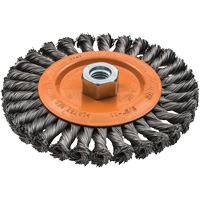 Wide Knotted Wire Wheel Brush, 5/8"-11 Arbor, Steel UE941 | Ontario Safety Product