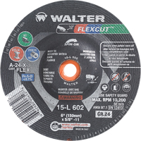 Meules &agrave; moyeu d&eacute;port&eacute; Flexcut, 6", 24 Grain, Oxyde d'aluminium, 5/8"-11, 10 200 Tr/min, Type 29 Ontario Safety Products