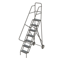 Rolling Ladder, 7 Steps, Serrated, 70" High VC534 | Ontario Safety Product