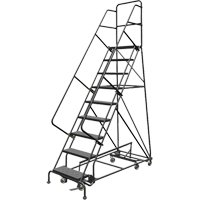 All Directional Rolling Ladder, 9 Steps, 24" Step Width, 90" Platform Height, Steel VC542 | Ontario Safety Product