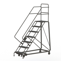 Heavy Duty Safety Slope Ladder, 7 Steps, Perforated, 50° Incline, 70" High Ontario Safety Products
