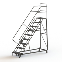 Heavy Duty Safety Slope Ladder, 9 Steps, Perforated, 50° Incline, 90" High Ontario Safety Products