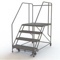 Mobile Work Platform, Steel, 4 Steps, 40" H, 36" D, 36" Step, Serrated VC598 | Ontario Safety Product