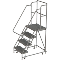 Deep Top Step Rolling Ladder, 4 Steps, 16" Step Width, 40" Platform Height, Steel Ontario Safety Products