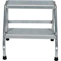 Aluminum Step Stand, 2 Step(s), 22-13/16" W x 24-9/16" L x 20" H, 500 lbs. Capacity VD457 | Ontario Safety Product