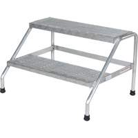 Aluminum Step Stand, 2 Step(s), 32-13/16" W x 24-9/16" L x 20" H, 500 lbs. Capacity VD458 | Ontario Safety Product