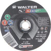 Meules &agrave; moyeu d&eacute;port&eacute; Flexcut, 7", 24 Grain, Oxyde d'aluminium, 7/8", 8600 Tr/min, Type 29 Ontario Safety Products