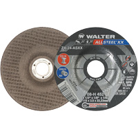 Depressed Centre Grinding Wheels - Allsteel™ XX, 4-1/2" x 1/8", 7/8" Arbor, Type 27, Zirconia Alumina, 13300 RPM VV640 | Ontario Safety Product