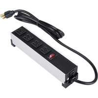 Barre d'alimentation en aluminium bross&eacute; pour l'int&eacute;rieur, 4 Prise(s), 6' Ontario Safety Products