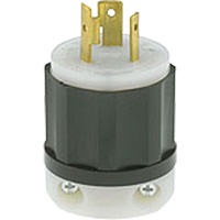 2-Pole 3-Wire Grounding Locking Plug, Nylon, 20 Amps, 250 V, L6-20P XA878 | Ontario Safety Product