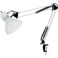 Swing Arm Clamp-On Desk Lamps, 100 W, Incandescent, C-Clamp, 36" Neck, White XA983 | Ontario Safety Product