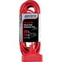 Vinyl Extension Cord, Outdoor, SJTW, 14/3 AWG, 15 A, 3 Outlet(s), 25' Ontario Safety Products