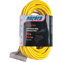 Cordon rallonge en vinyle avec indicateur lumineux, Ext&eacute;rieur, SJTOW, AWG 12/3, 15 A, 3 prise(s), 50' Ontario Safety Products