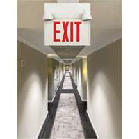 Exit Sign with Security Lights, LED, Battery Operated/Hardwired, 12-1/10" L x 11" W, English XI789 | Ontario Safety Product