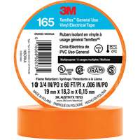 Temflex™ General Use Vinyl Electrical Tape 165, 19 mm (3/4") x 18 M (60'), Orange, 6 mils XI866 | Ontario Safety Product