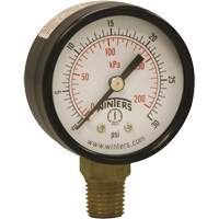Economy Pressure Gauge, 2" , 0 - 30 psi, Bottom Mount, Analogue YB874 | Ontario Safety Product