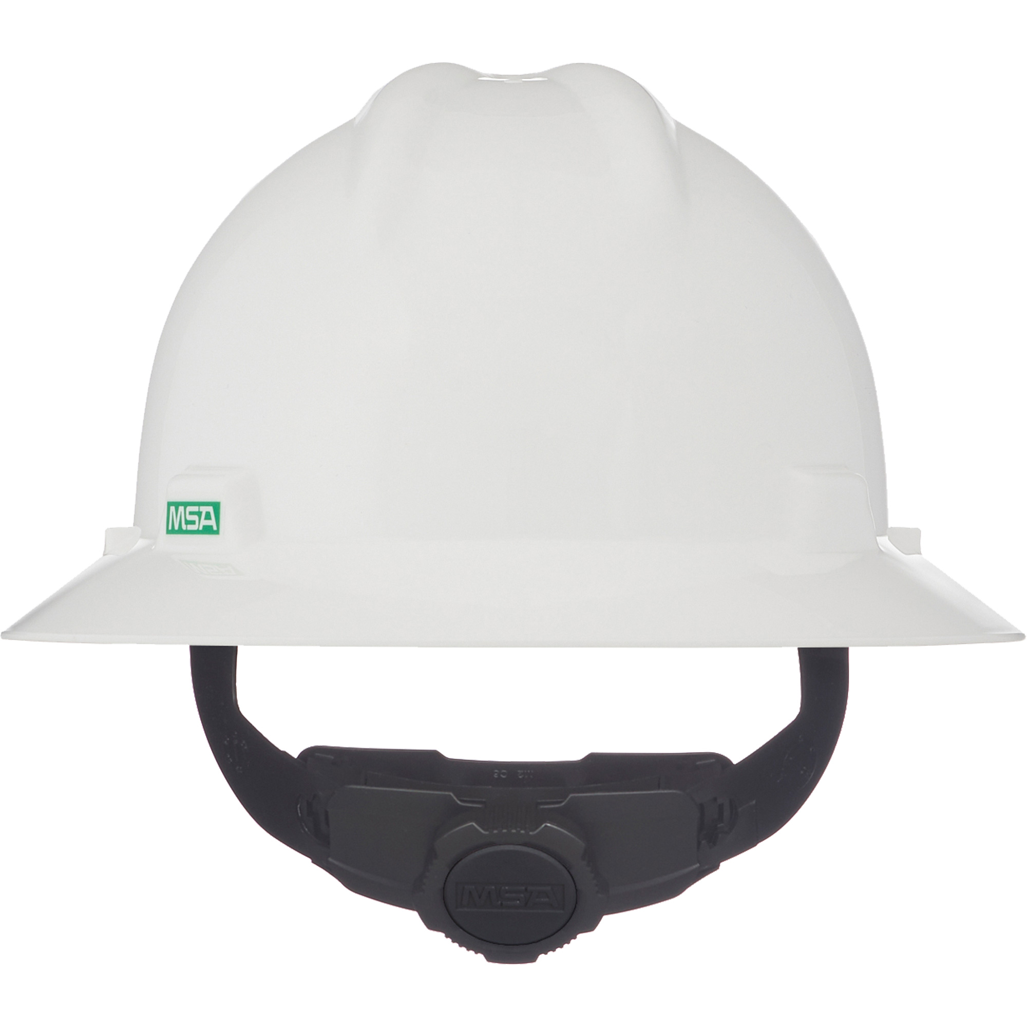 MSA VGard® Full Brim Hardhat, Ratchet Suspension, White Ontario