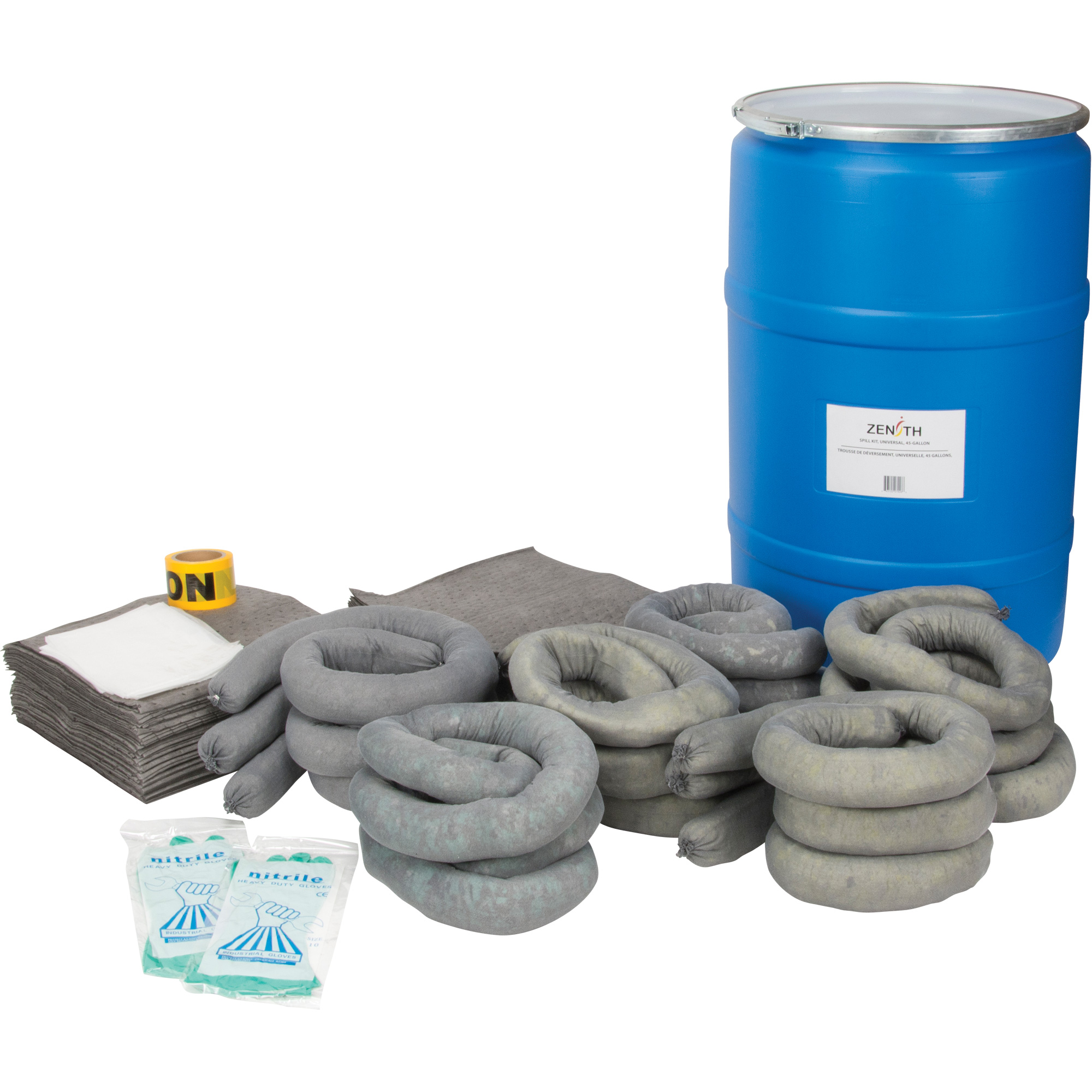 Zenith Safety Products Spill Kit, Universal, Drum, 55 US gal